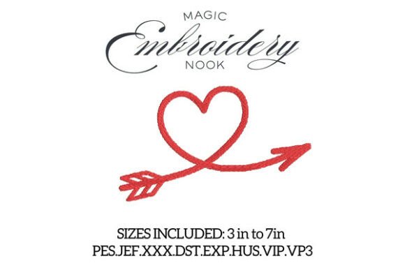 Download Loop Heart Arrow Digital Embroidery - Digital embroidery Collection