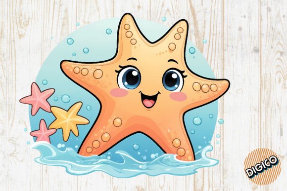 Download Cute Cartoon Ocean Sea Star Illustration - Illustration Collection
